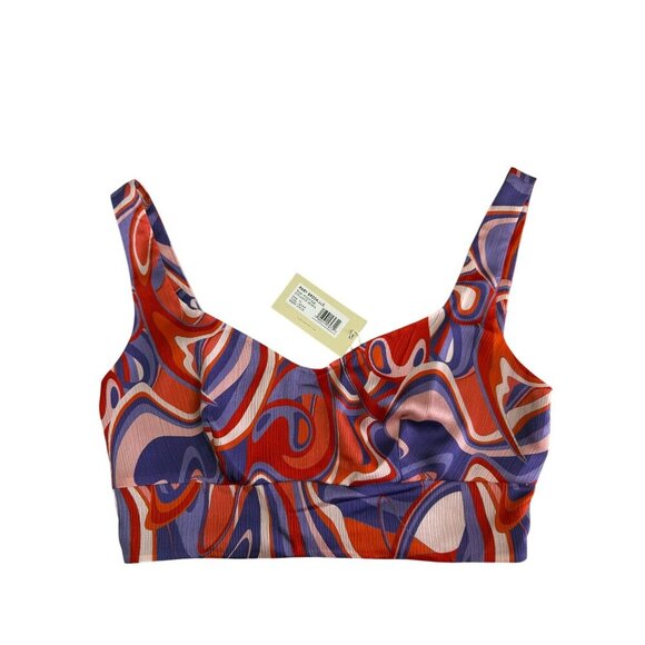 NWT Ramy Brook Deidra Women's Swirl-Print Cropped Top Retro‎ Purple/Red Sz Multi - Picture 3 of 11
